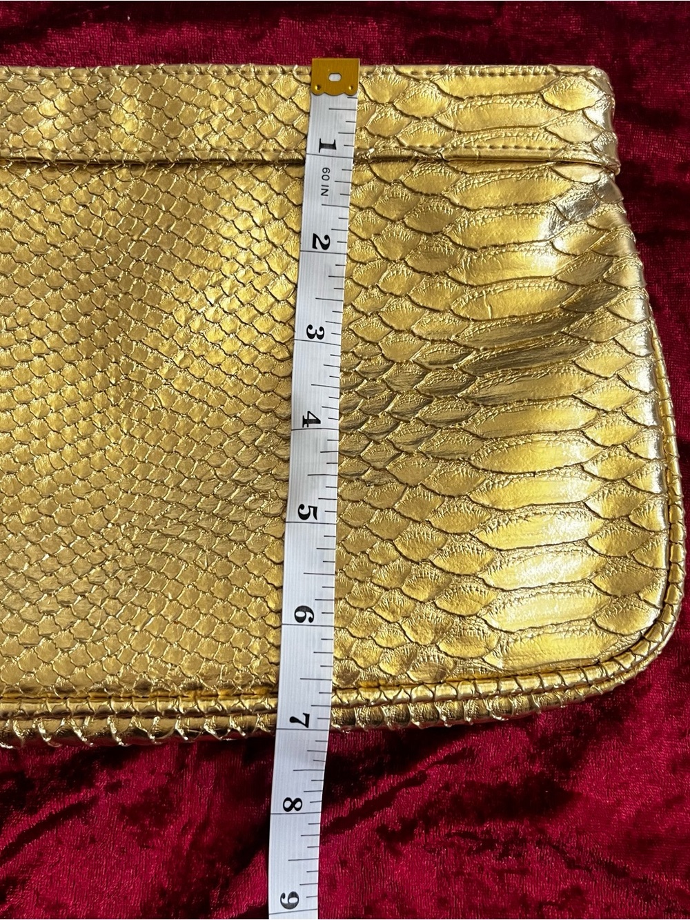 Guess Metallic Gold Python-Texture Clutch - Picture 8 of 8